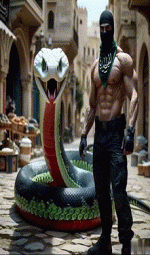 Muslim Bodybuilder & Giant Snake Hybrid Combination2-Video-Cutter480p.gif